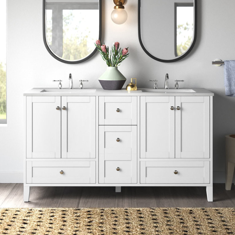 Mercury Row?? Aleta 60'' Free-standing Double Bathroom Vanity with ...